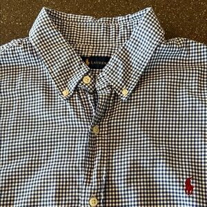 Polo by Ralph Lauren Navy and White Check Button-Down Shirt